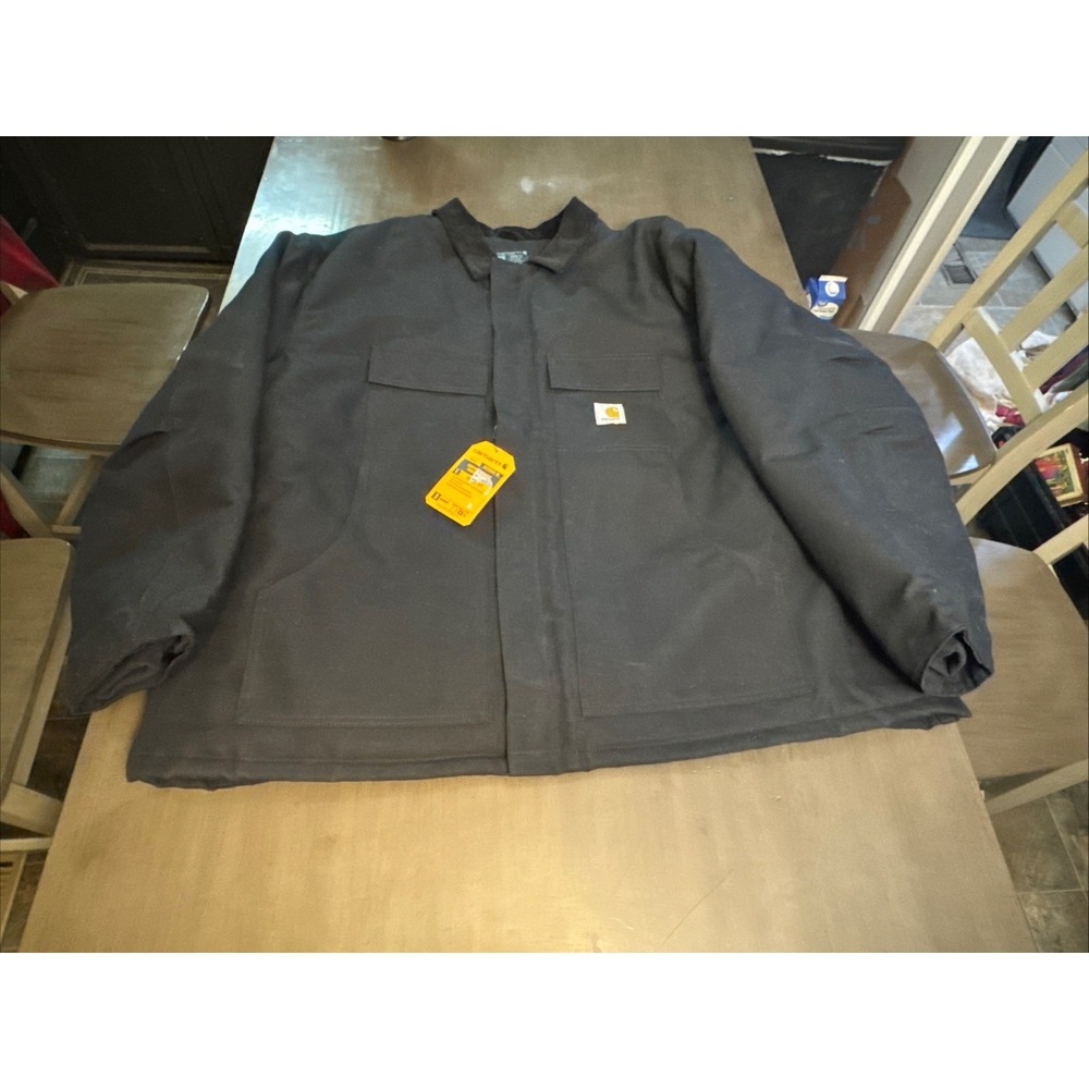 Carhartt Firm Duck Insulated Traditional Coat 0C0003-M Black Size 4XL Loose Fit